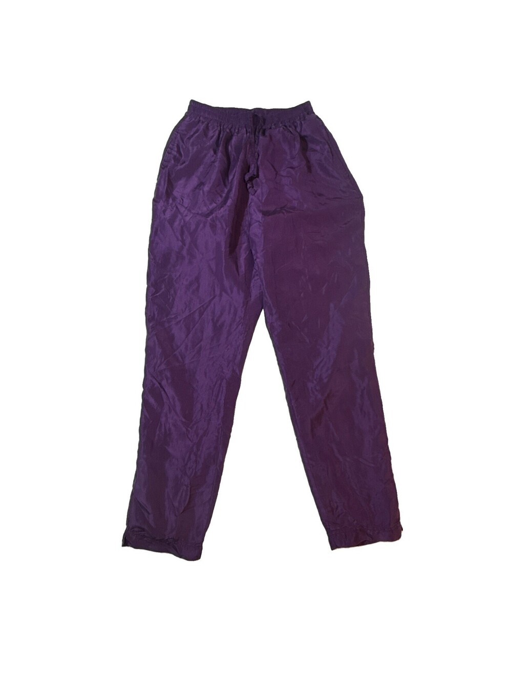 Vintage Mureli Women's Silk Straight Leg Drawstring Purple Pants Size Small